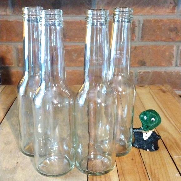 Clear Glass bottles set of (4) - Picture 3 of 6